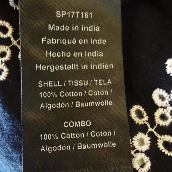 $325 Rachel Zoe Split Neck Embroidered Blouse 0 XXS XS Black + White Cotton NWT - Picture 11 of 14